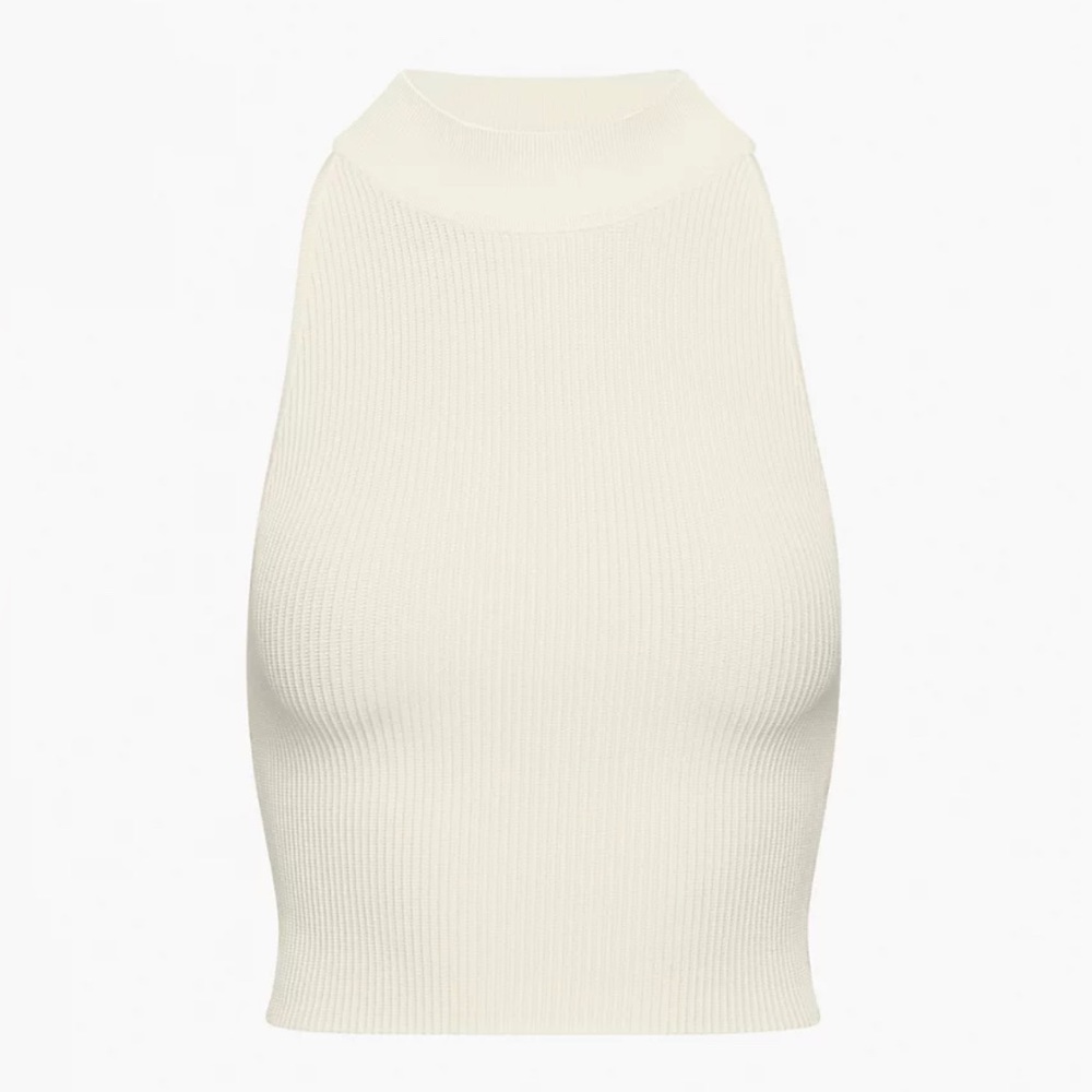 Aritzia Babaton Sculpt Knit Mockneck Halter Top